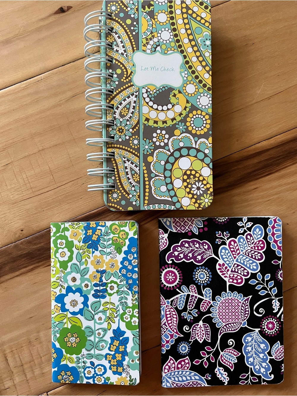 Vera Bradley Floral Spiral Pocket Notebooks - Teal, Yellow, Blue, Green, Purple